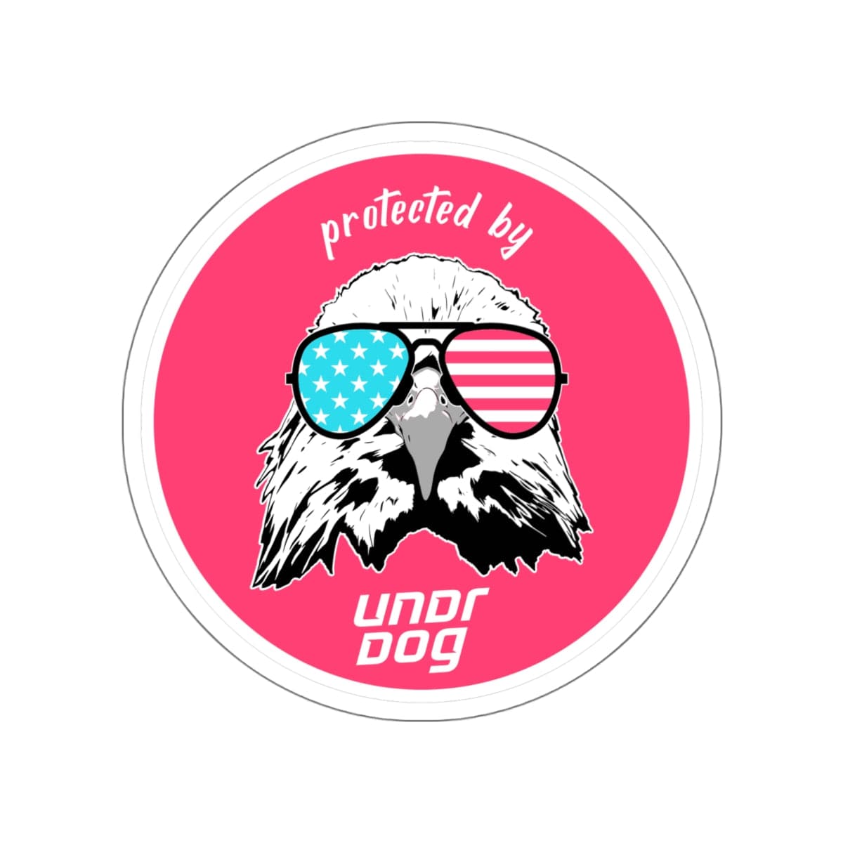 18065563408062828359_1200.jpg - Protected by Undrdog Round Die-Cut Sticker - Undrdog Surface Products