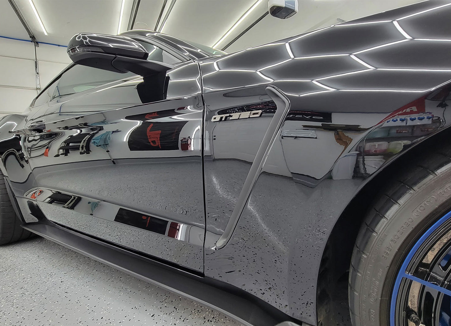 shiny and glossy surface of a polished car