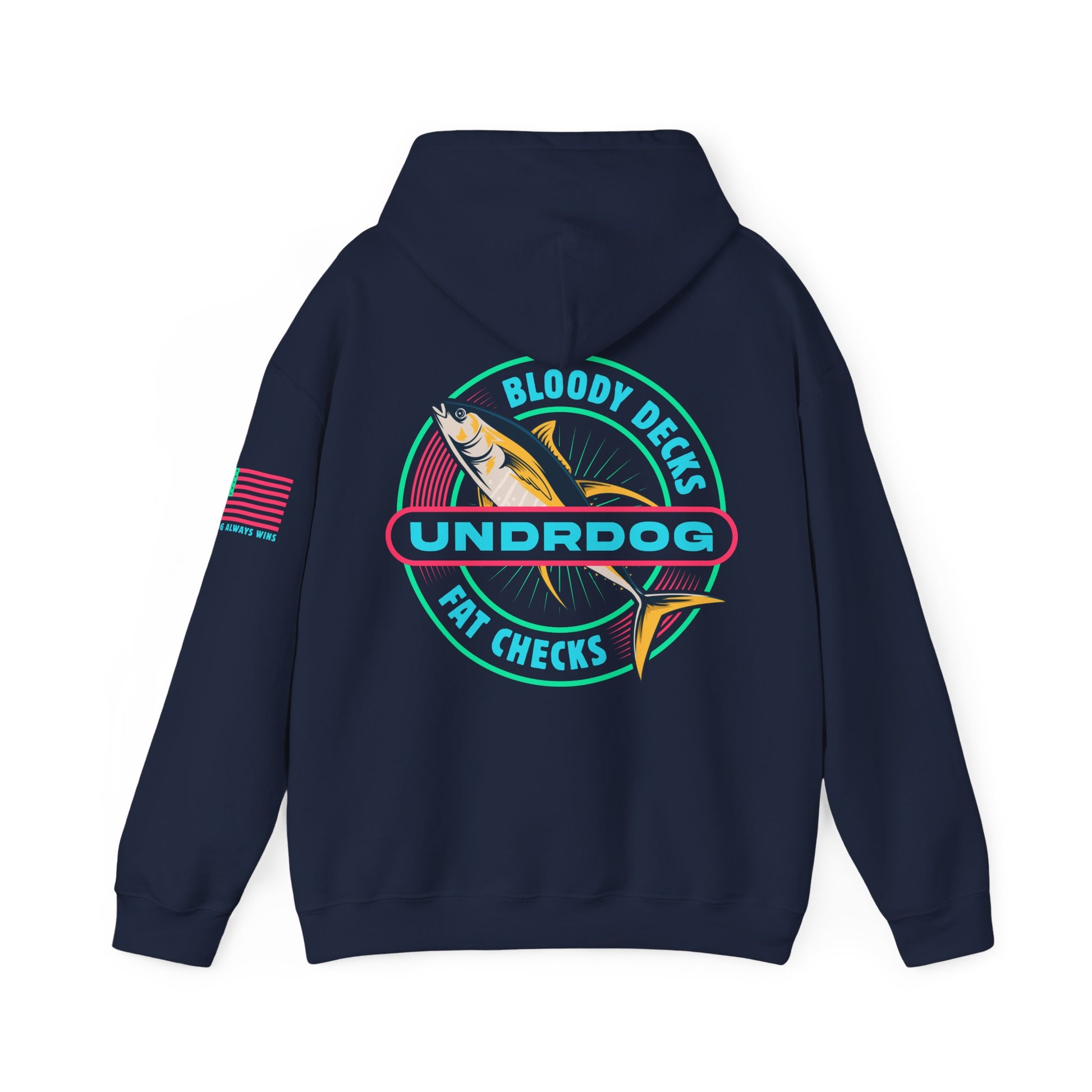 12680118501996090898_2048.jpg - Bloody Decks Fat Checks Undrdog Heavy Blend™ Hooded Sweatshirt - Undrdog Surface Products
