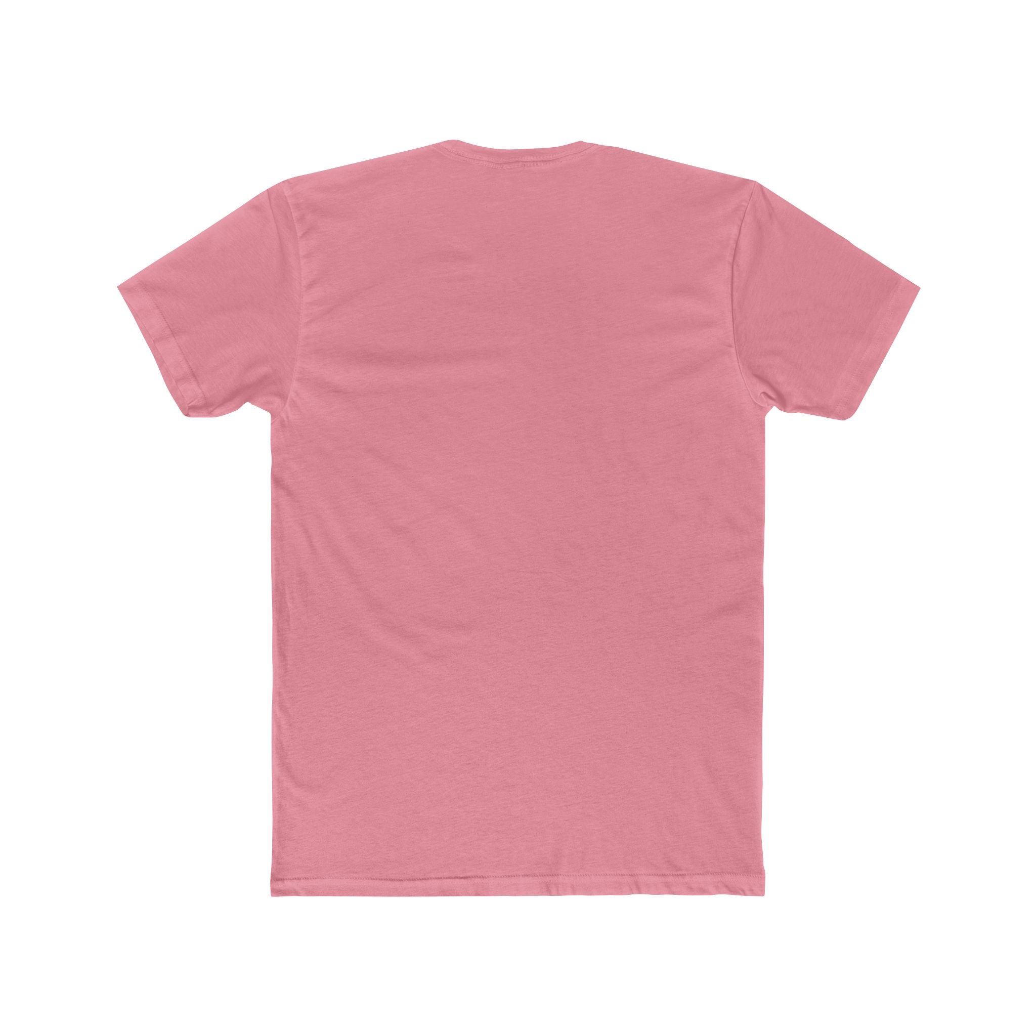 A plain pink Underdog Country Club Golf T-Shirt – Vintage Cartoon Pup Golfing Tee by Printify is shown laid flat with the back side up. The casual short-sleeve golf tee has no visible designs, patterns, or logos.