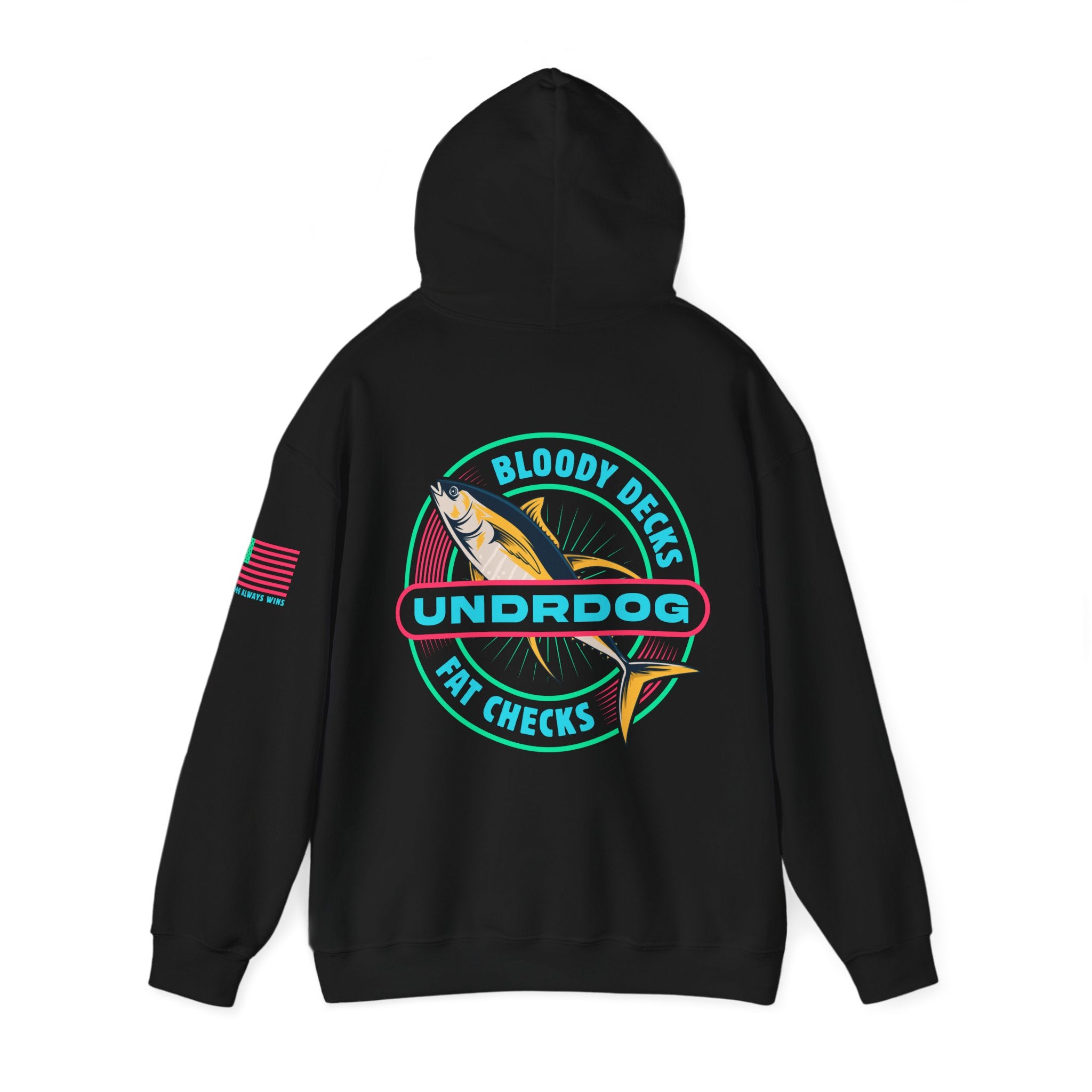 438367638023803041_2048.jpg - Bloody Decks Fat Checks Undrdog Heavy Blend™ Hooded Sweatshirt - Undrdog Surface Products