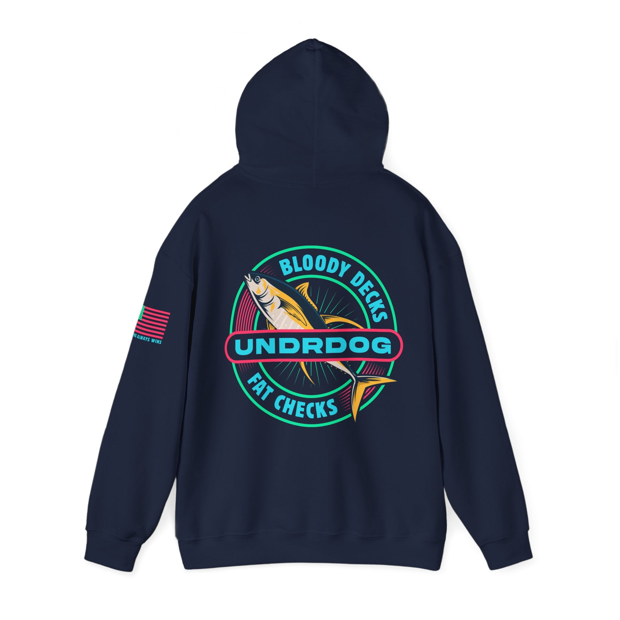 5013515303430734790_2048.jpg - Bloody Decks Fat Checks Undrdog Heavy Blend™ Hooded Sweatshirt - Undrdog Surface Products