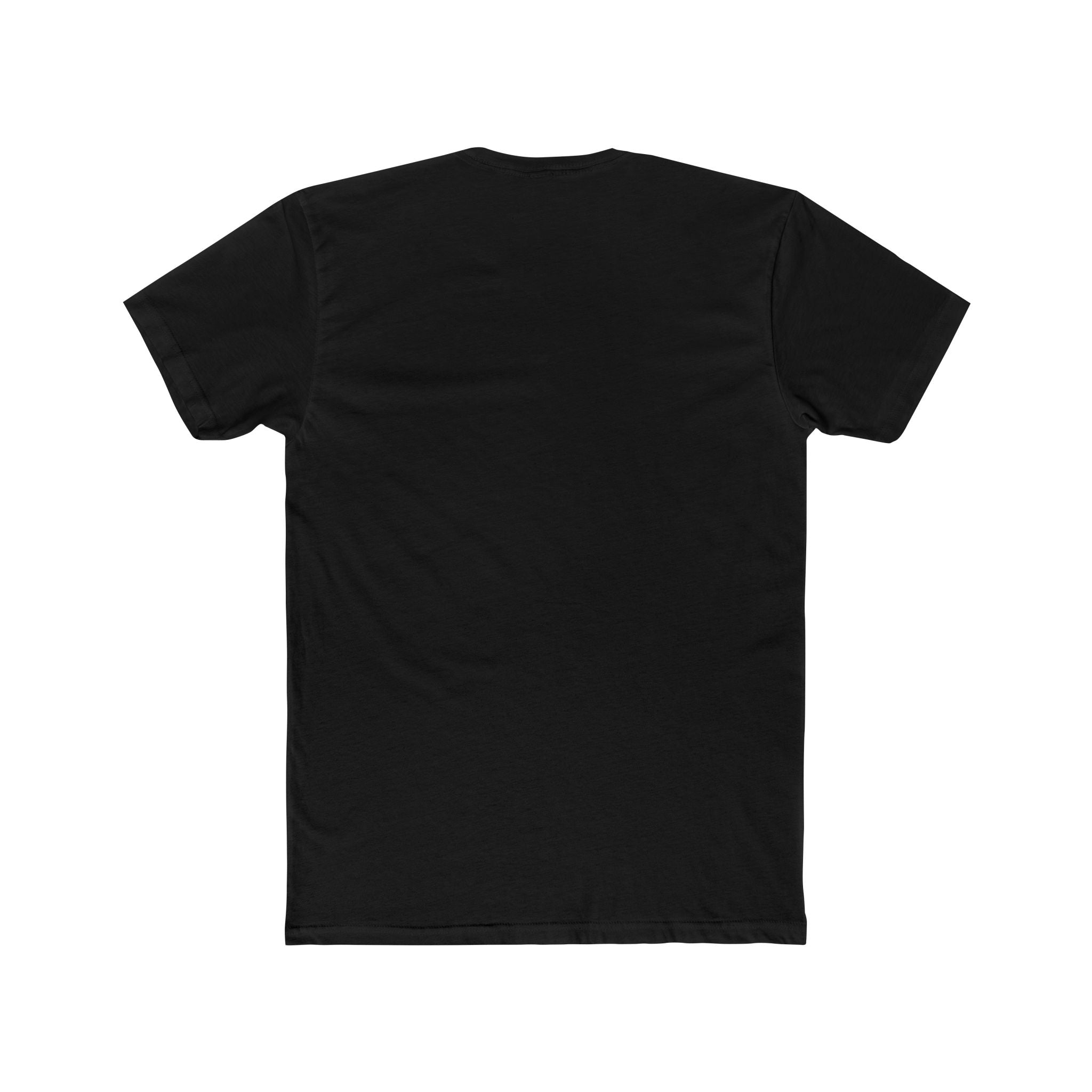 A plain black Underdog Country Club Golf T-Shirt – Vintage Cartoon Pup Golfing Tee by Printify, shown from the back on a white background. Features a minimalist design with no visible logos or graphics, ideal for casual golf style.