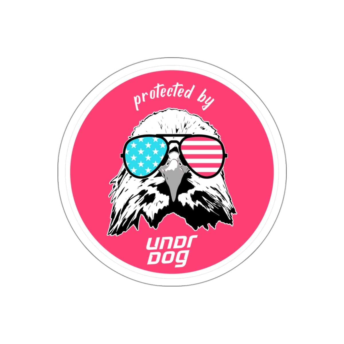 7192456511710976779_1200.jpg - Protected by Undrdog Round Die-Cut Sticker - Undrdog Surface Products